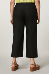 FLORES BLACK COTTON GABARDINE TROUSERS