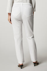 MAREMMA WHITE COTTON SLIM TROUSERS