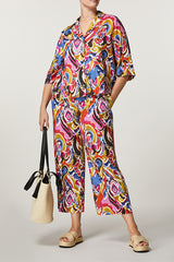CONDOR IKAT VISCOSE LINEN TROUSERS