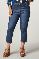 TENDA CROPPED COTTON DENIM JEANS