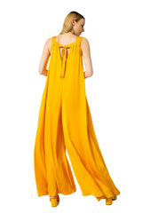 DRESS-LIKE SHINY WIDE JUMPSUIT