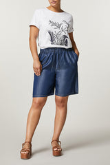 ONORATA LEAF PRINT COTTON T-SHIRT