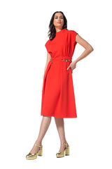 HIGH NECK LOOSE CREPE DRESS