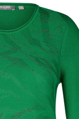 GREEN ZEBRA TONE ON TONE PULLOVER