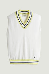 PINSTRIPE COLLAR V-NECK VEST