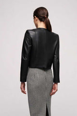 SMALTO BLACK LEATHER JACKET