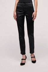 ORNAMENTO SHINY STRAIGHT ELEGANT TROUSERS