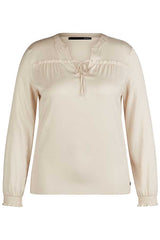 IVORY TIE-NECK BLOUSE