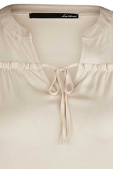 IVORY TIE-NECK BLOUSE