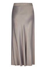 GREY SATIN MAXI SKIRT