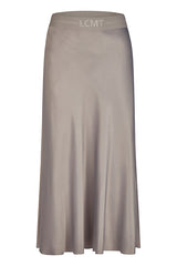 GREY SATIN MAXI SKIRT