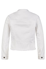 WHITE DENIM BUTTONED JACKET
