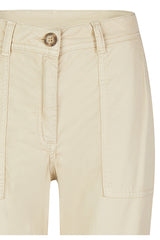 BEIGE ELASTICATED HEM TROUSER