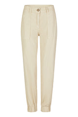 BEIGE ELASTICATED HEM TROUSER