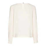 BEIGE FRONT CUT-OUT LOOSE BLOUSE