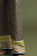PALOMA FLOWING VISCOSE TWILL GRAPHIC PRINT TROUSERS