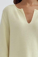 ALBUFEIRA MOSS STITCH KNIT SWEATER