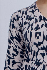 ABICOLOR TWO TONE GEOMETRIC PRINT SWEATER