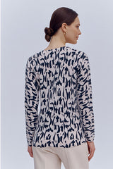 ABICOLOR TWO TONE GEOMETRIC PRINT SWEATER