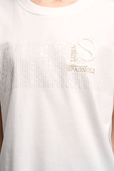 BALCONATA WHITE LOGO EMBROIDERED T-SHIRT