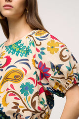 BILINGUE YELLOW PAISLEY CROP TOP