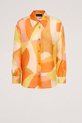 BOZZETTO ORANGE PRINTED RAMIE SHIRT