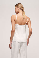 BOARIA SPAGHETTI STRAP LINEN TOP