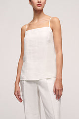 BOARIA SPAGHETTI STRAP LINEN TOP