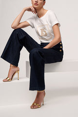 BODA FRONT EMBROIDERED COTTON T SHIRT