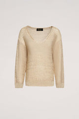 CAGLI V-NECK REVERSE KNIT PULLOVER