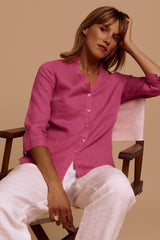 CAMILLA FITTED WASHED LINEN SHIRT