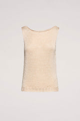 CARETTA BEIGE SLEEVELESS KNIT TOP