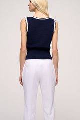 CHININO BLUE BON-TON KNIT TOP