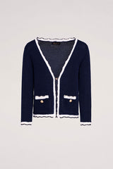CHINO BLUE BON-TON CARDIGAN