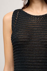 COLLARE BLACK BOATNECK KNIT TOP