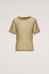 CULTO YELLOW LUREX MESH TOP