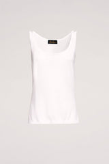 CUNICOLO B WHITE LINEN-BLEND TANK TOP