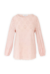 NESSIE COTTON BLOUSE WITH ENGLISH LACE