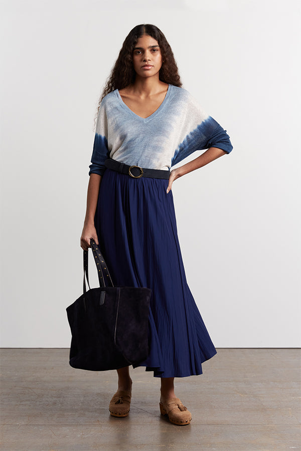 BLANCHE GATHERED SATIN FEEL MAXI SKIRT