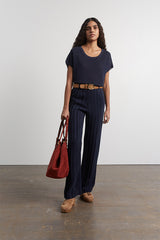 EDA STRIPED FLUID TROUSERS