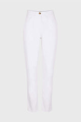 ELIZIA SLIM COTTON MIX TROUSERS