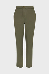 ELIZIA SLIM COTTON MIX TROUSERS