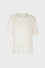 AGNES LUREX NECK LINEN T-SHIRT