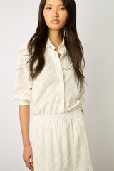 BROOKE EMBROIDERED WHITE MAXI SKIRT