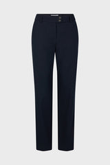 CORA NAVY PLAIN COTTON 7/8 TROUSERS