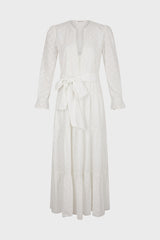 ETANN EMBROIDERED WHITE MAXI DRESS