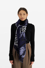 CHATOU BLUE WOOL SCARF