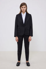 VITALY BI-MATERIAL COLLAR VIRGIN WOOL SUIT JACKET
