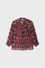 ARMILLA RED FLORAL PRINT FLOWING BLOUSE
