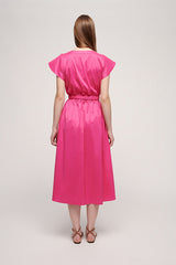 PEPE V-NECK RUFFLED SHIRT DRESS